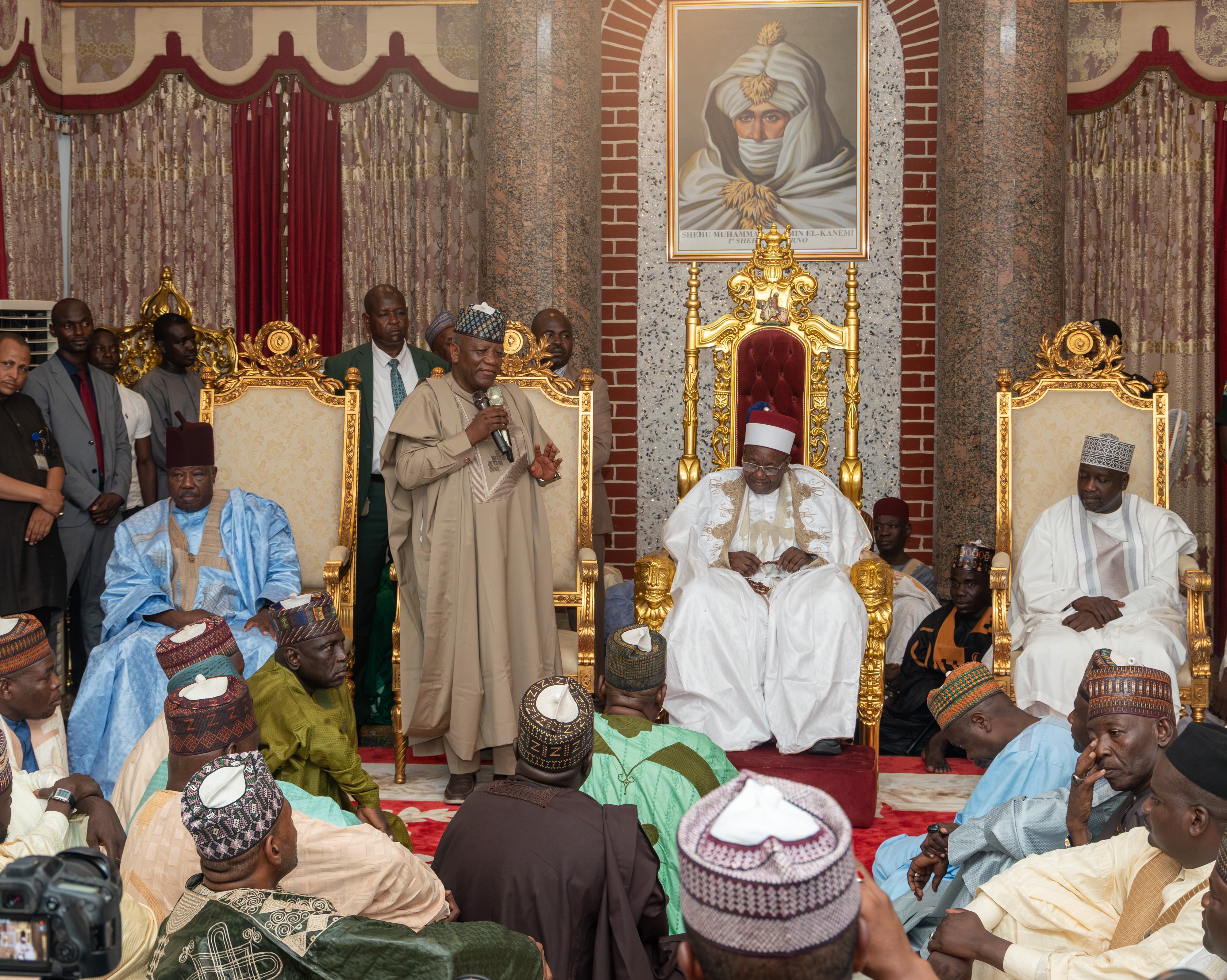 Senator Yari addresses the gathering in Maiduguri.