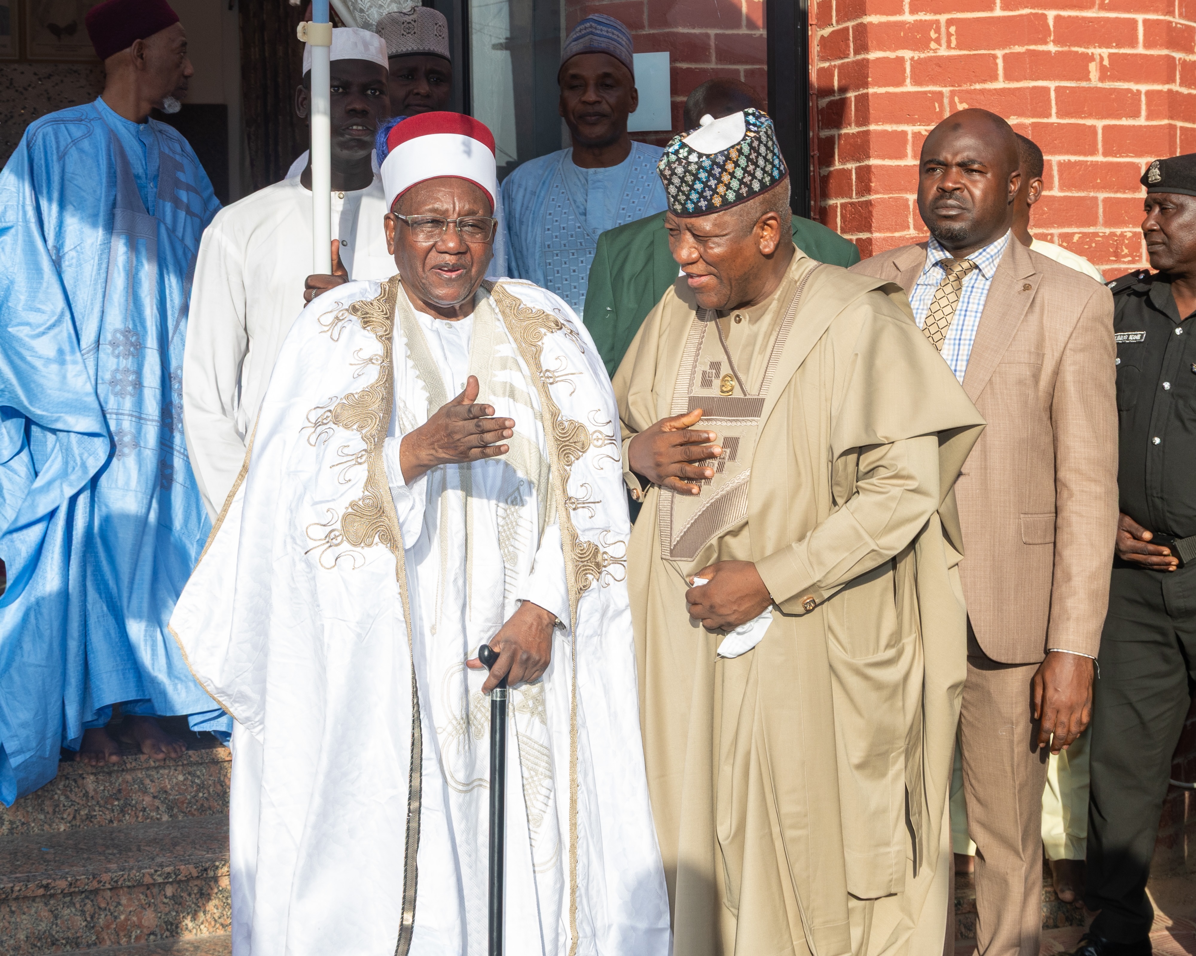 Senator Yari with the Shehu of Borno during the visit.