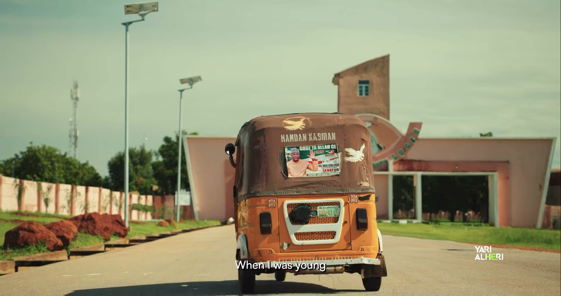A university student speaks about the A. A. Yari Scholarship Initiative. Film still.