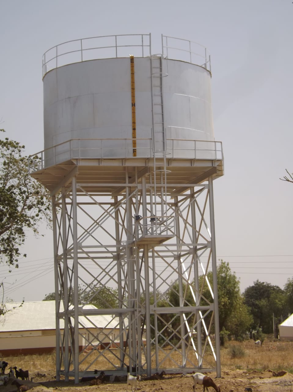 A water-storage installation shown in the governorship-era project record.