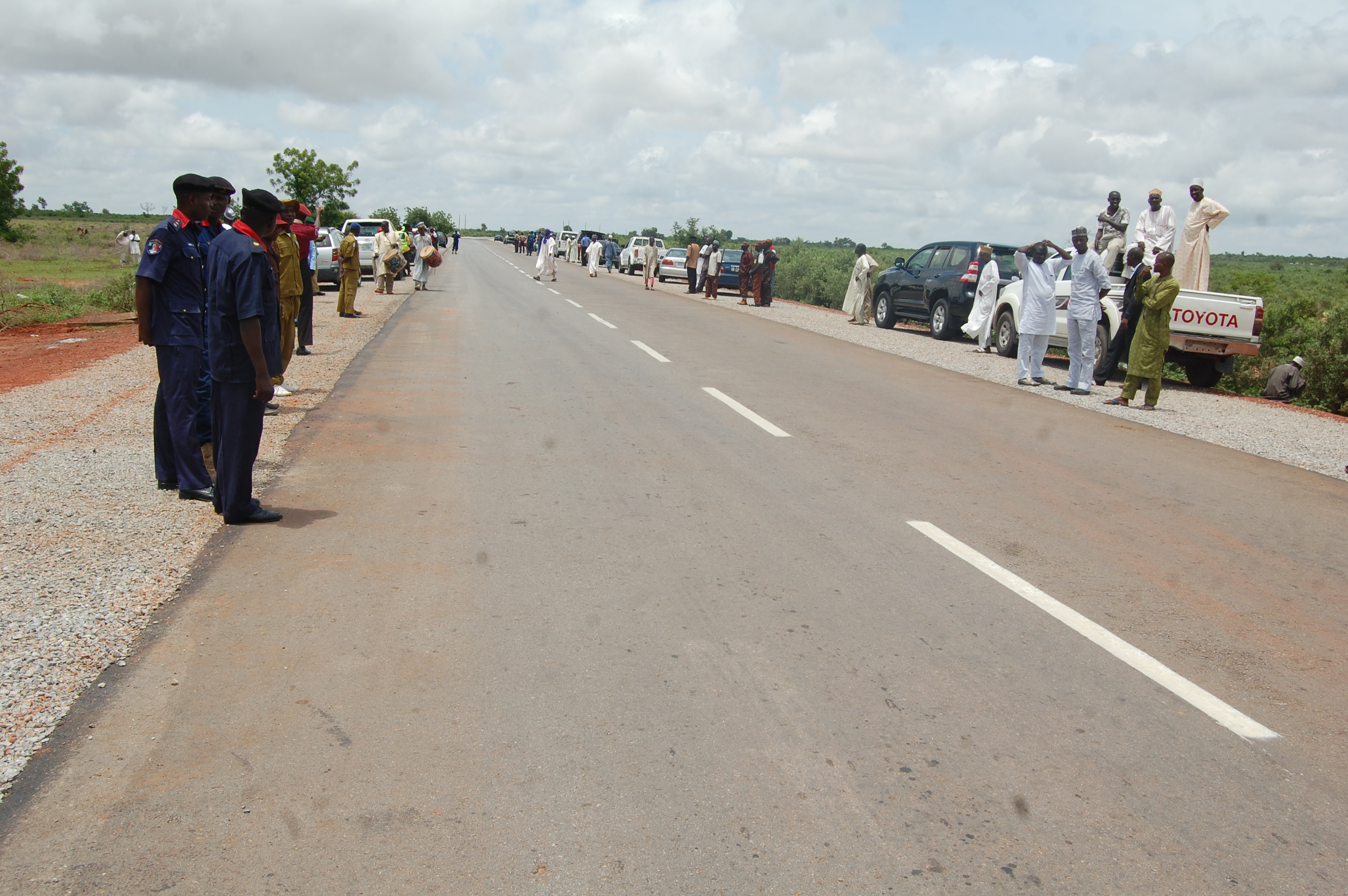 A governorship-era road inauguration in Zamfara.